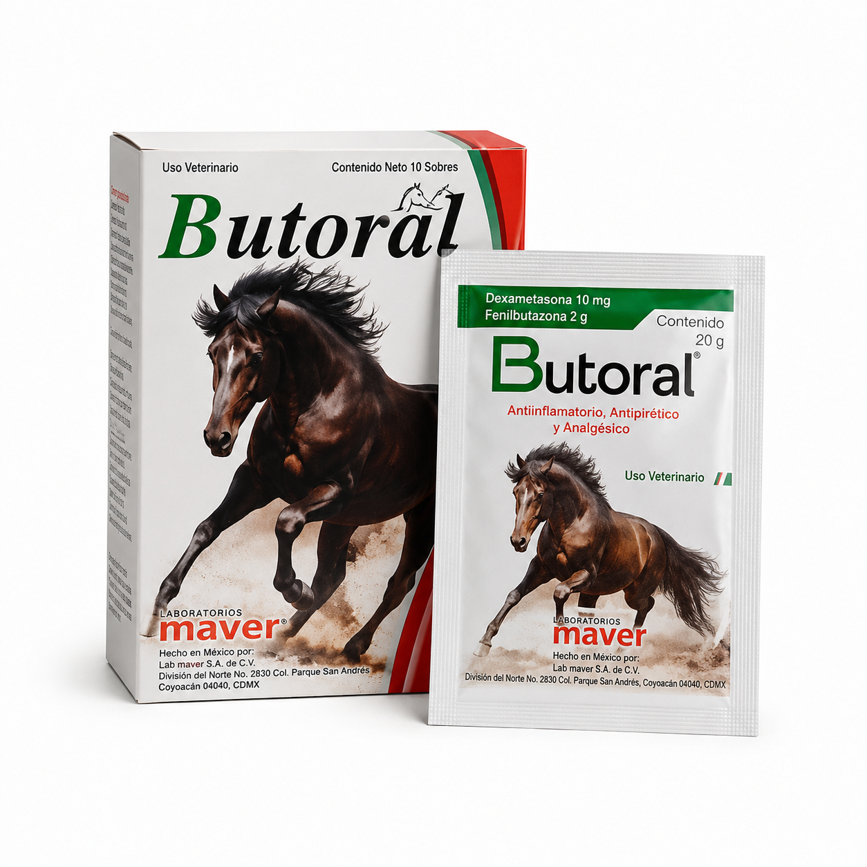 Butoral fenilbutazona 2 g de 10 sobres